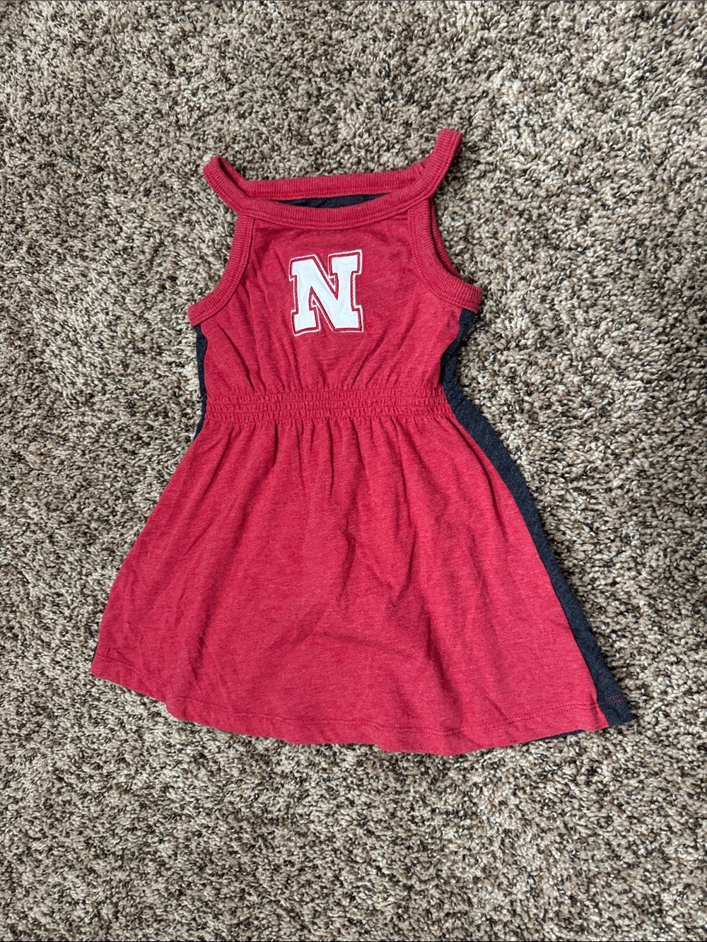 Colosseum Nebraska Huskers Red Sleeveless Team Dress with charcoal grey Panels